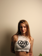 WOMENS LOVEAHOLIC CROP TOP VEST