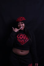 Red Love Women's Crop Hoodie Tracksuit