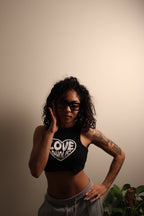 LOVEAHOLIC WOMENS CROP TOP VEST