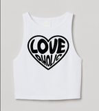 WOMENS LOVEAHOLIC CROP TOP VEST