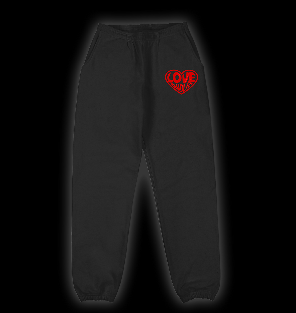 Red Love Women's Crop Hoodie Tracksuit