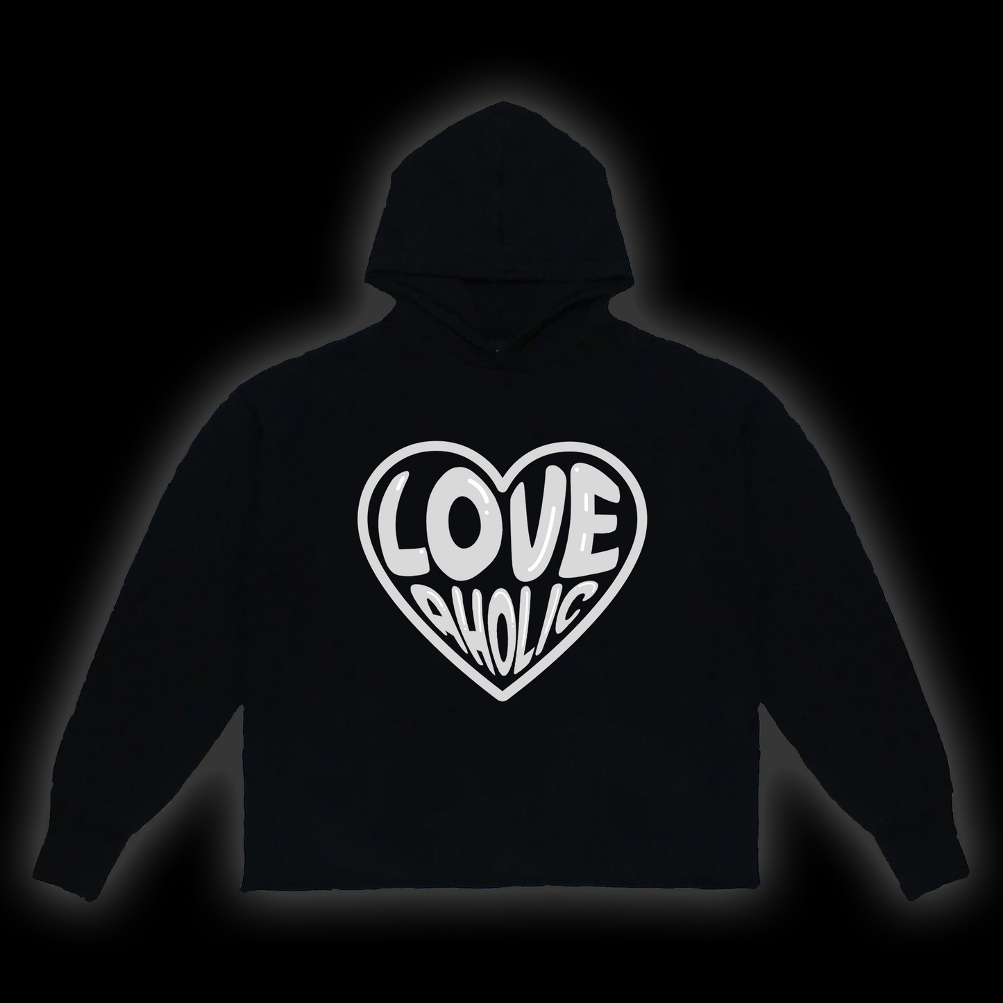 LOVEAHOLIC WHITE LOGO HOODIE